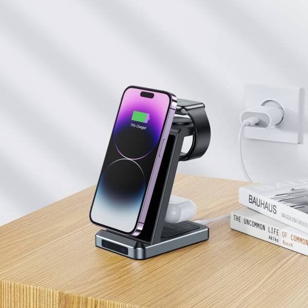 Ładowarka Tech-Protect Ładowarka bezprzewodowa Tech-protect QI15W-A26 3in1 Wireless Charger Black