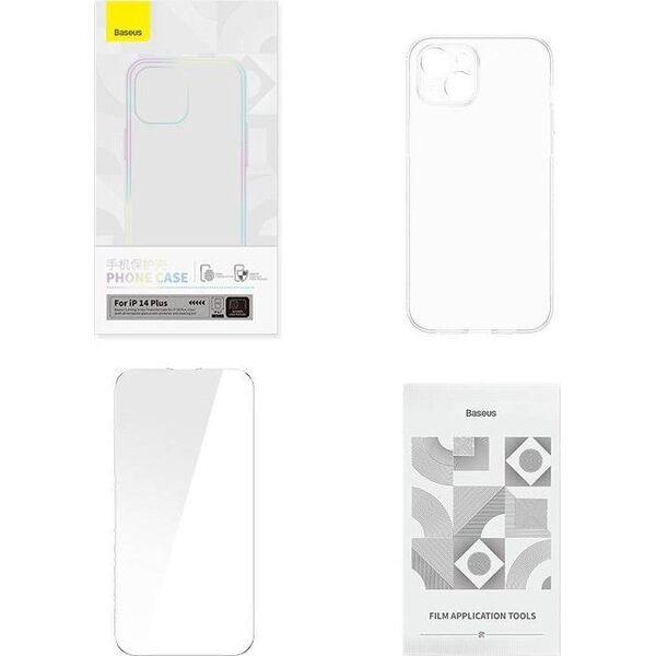 Baseus Zestaw ochronny Baseus Corning przeźroczyste etui i szkło hartowane do iPhone 14 Plus
