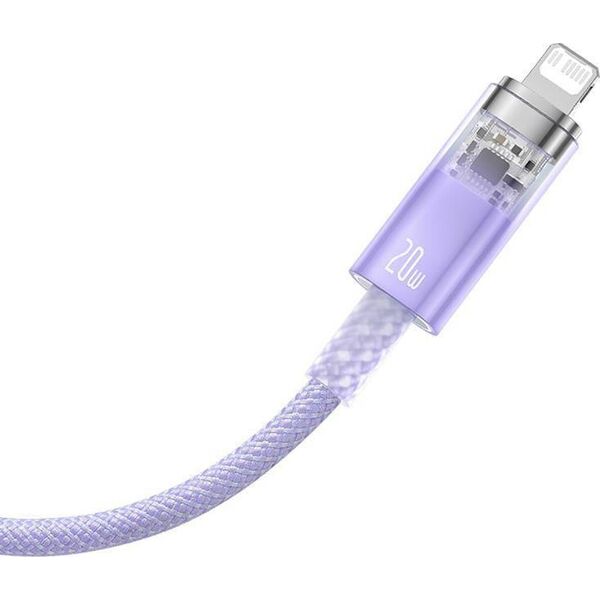 Kabel USB Baseus USB-C - Lightning 1 m Fioletowy (CATS010205)