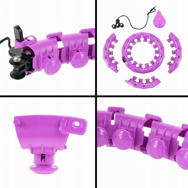 HMS HHW12 PLUS SIZE HULA HOP VIOLET Z WYPUSTKAMI I OBCIĄŻNIKIEM HMS