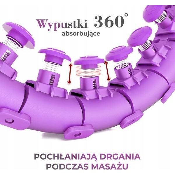 HMS HHW12 PLUS SIZE HULA HOP VIOLET Z WYPUSTKAMI I OBCIĄŻNIKIEM HMS