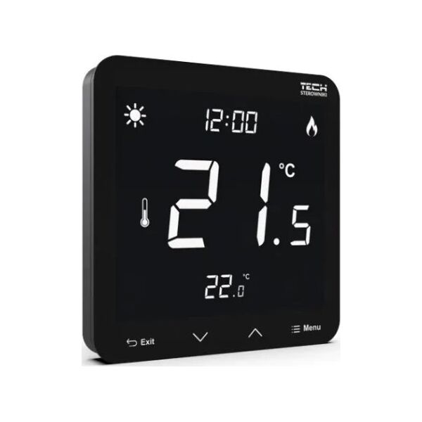 Tech Sterownik ST-297V3 pokojowy dwustanowy podtynkowy (3 mm szkło) czarny
