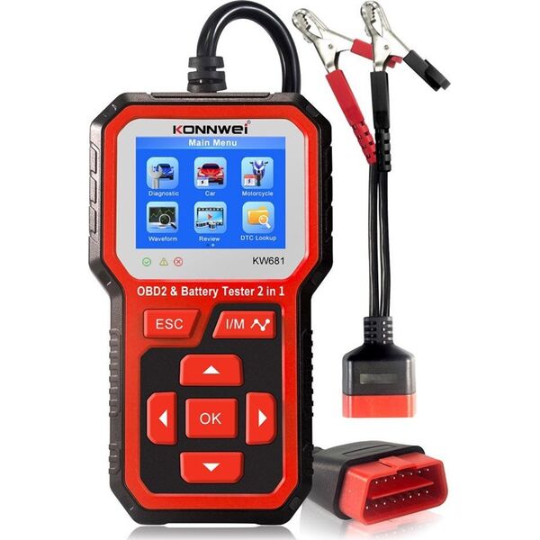 Konnwei Miernik diagnostyczny, skaner OBD2, tester baterii Konnwei KW681