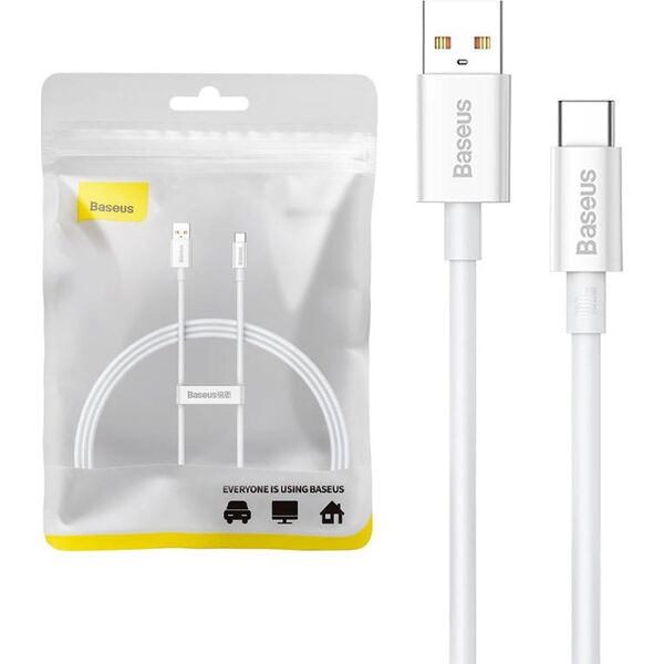 Kabel USB Baseus USB-A - USB-C 1 m Biały (P10320102214-01)