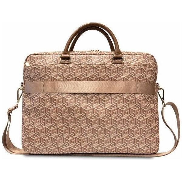 Torba Guess do notebooka 16 cali GCube Stripes beżowa (GUE002884)