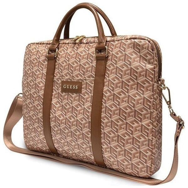 Torba Guess do notebooka 16 cali GCube Stripes beżowa (GUE002884)