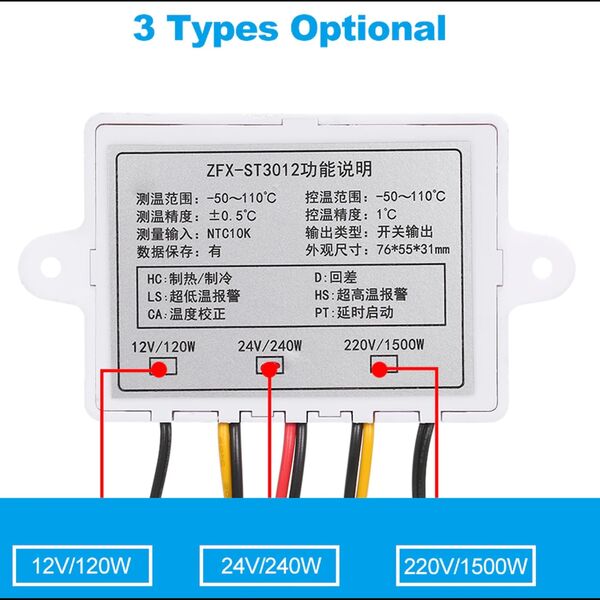 Inne Termostat 230V ZFX-ST3012