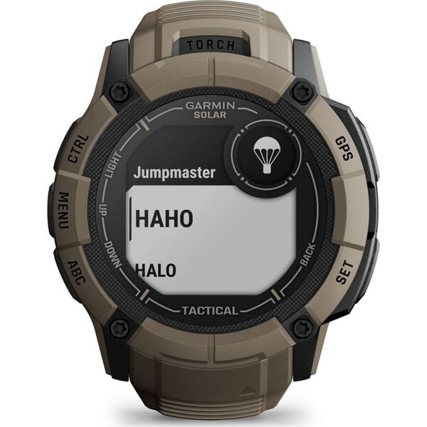 Zegarek sportowy Garmin Garmin Instinct 2X Solar Tactical Edition z czujnikiem tętna HRV Elevate (jasnobrązowy / jasnobrązowy pasek)