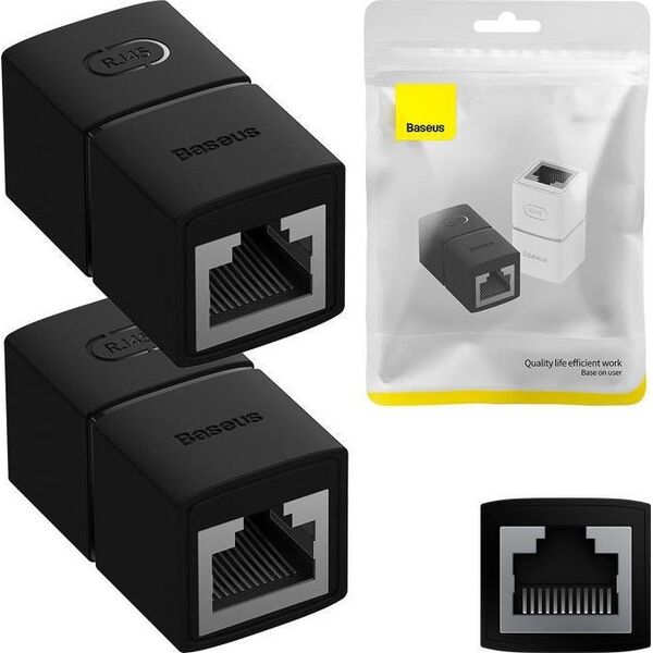 Baseus Złączka sieciowa Baseus, 2 sztuki, AirJoy series (czarny)
