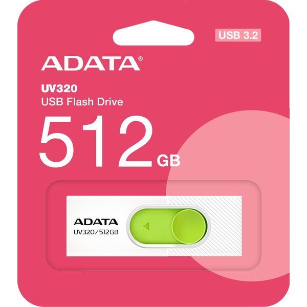 Pendrive ADATA Pendrive UV320 512GB USB3.2 biało-zielony