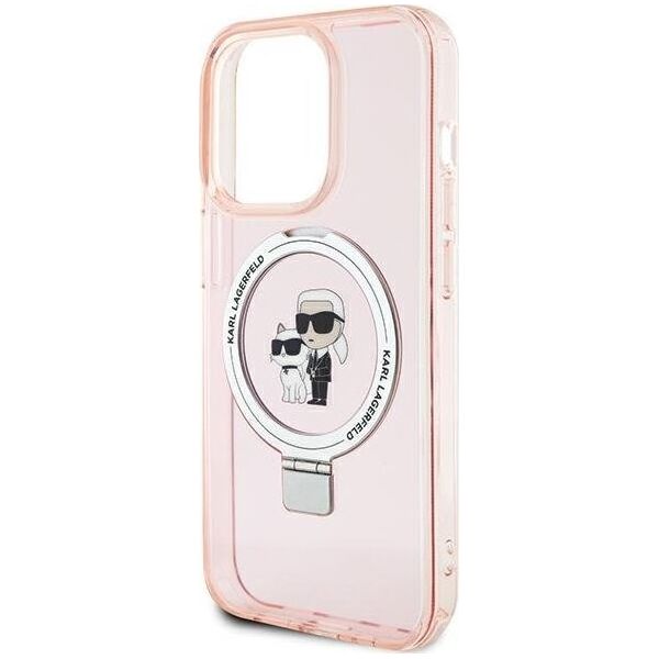 Karl Lagerfeld Karl Lagerfeld KLHMP15XHMRSKCP iPhone 15 Pro Max 6.7" różowy/pink hardcase Ring Stand Karl&Choupettte MagSafe