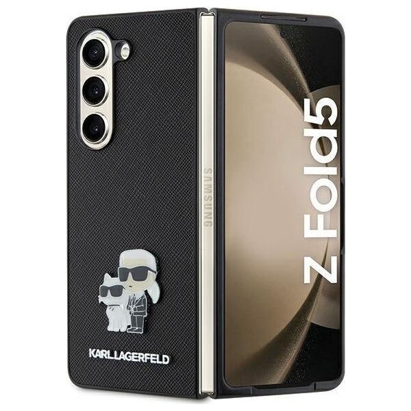 Karl Lagerfeld Karl Lagerfeld KLHCZFD5SAKCNPK Z Fold5 F946 hardcase czarny/black Saffiano Karl&Choupette Pin