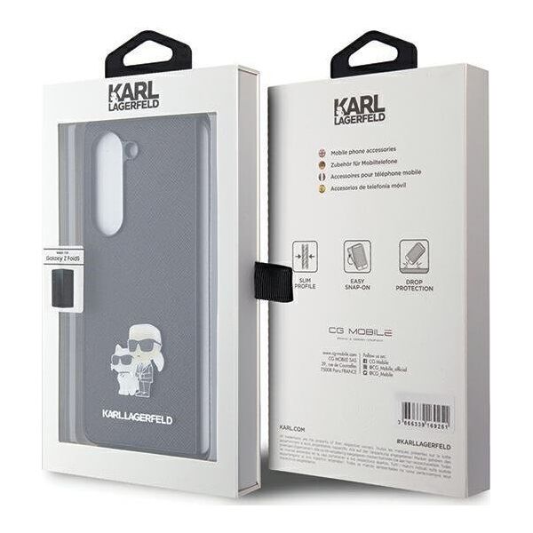 Karl Lagerfeld Karl Lagerfeld KLHCZFD5SAKCNPK Z Fold5 F946 hardcase czarny/black Saffiano Karl&Choupette Pin