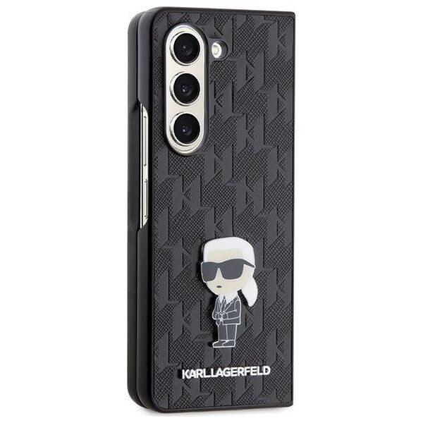 Karl Lagerfeld Karl Lagerfeld KLHCZFD5SAPKINPK Z Fold5 F946 hardcase czarny/black Saffiano Monogram Ikonik Pin