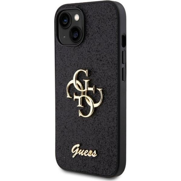 Guess Guess GUHCP15SHG4SGK iPhone 15 6.1" czarny/black hardcase Glitter Script Big 4G