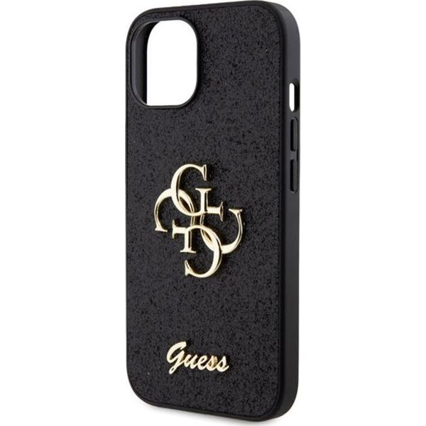 Guess Guess GUHCP15SHG4SGK iPhone 15 6.1" czarny/black hardcase Glitter Script Big 4G