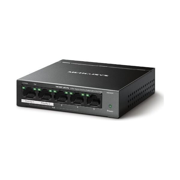 Switch Mercusys MERCUSYS switch MS105GP (5xGbE,4xPoE+,65W,fanless)