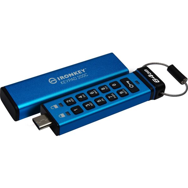 Pendrive Kingston Kingston IronKey Keypad 200 64GB USB-C AES Encrypted