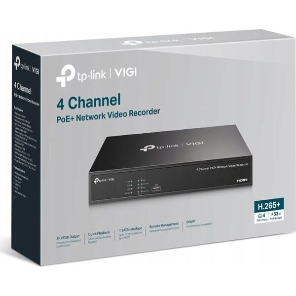 Rejestrator TP-Link Rejestrator wideo VIGI NVR1004H 4-kanałowy