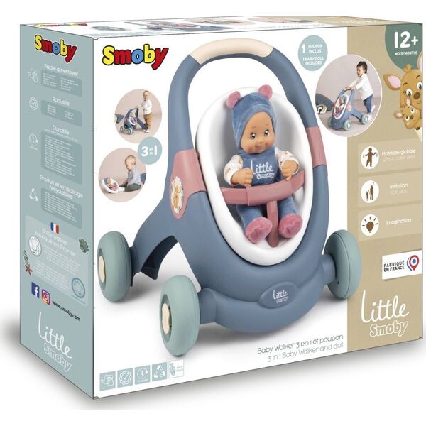 Mattel Chodzik 3 w 1 z lalką Little Smoby