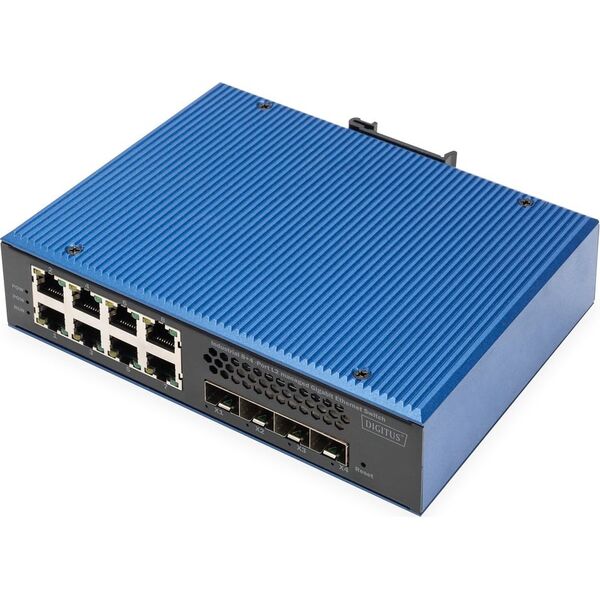 Switch Digitus DIGITUS Ind. 8+4SFP+Port L3 managed Gigabit Ethernet Switch 8 x GE RJ45 + 4 SFP+ Port