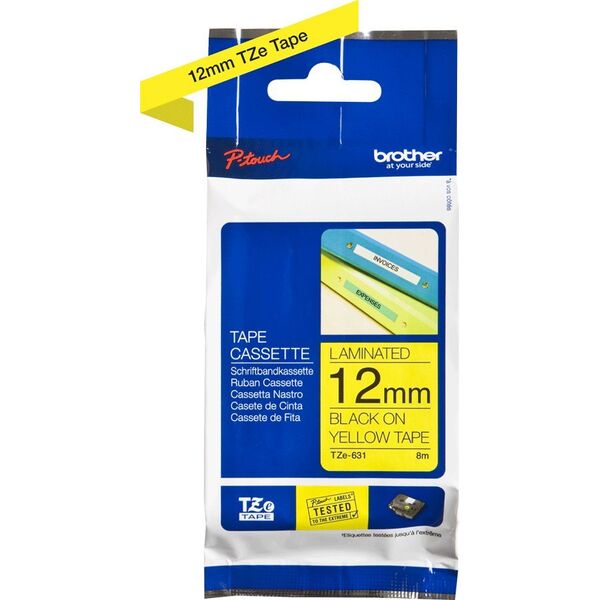 Brother Brother TZe-631 taśmy do etykietowania Czarny na żółtym