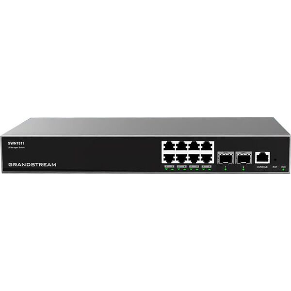 Switch GrandStream Grandstream Networks GWN7811 łącza sieciowe Zarządzany L3 Gigabit Ethernet (10/100/1000) Szary