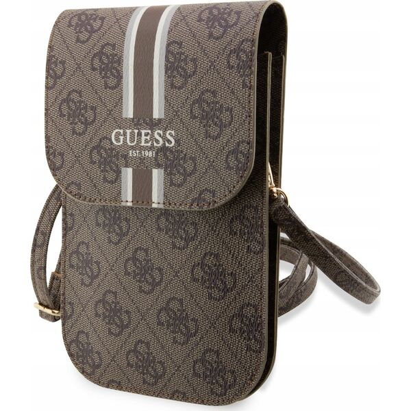 Guess Guess 4G Stripes - Torebka crossbody na telefon (brązowy)