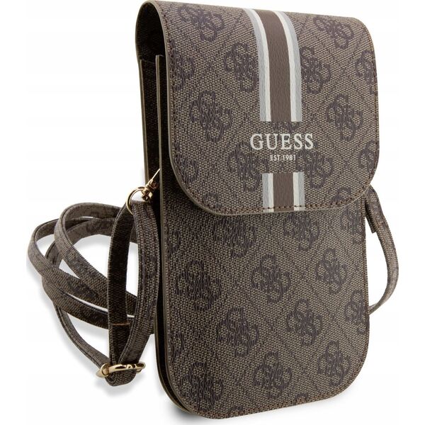 Guess Guess 4G Stripes - Torebka crossbody na telefon (brązowy)