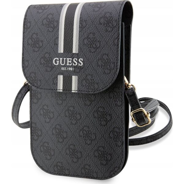 Guess Guess 4G Stripes - Torebka crossbody na telefon (czarny)