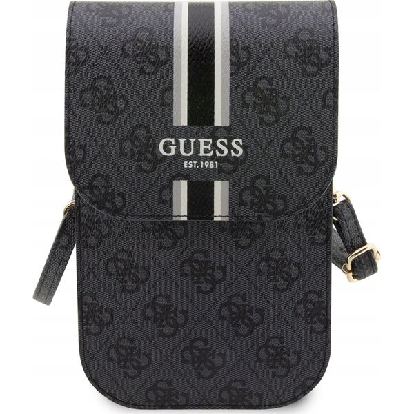 Guess Guess 4G Stripes - Torebka crossbody na telefon (czarny)