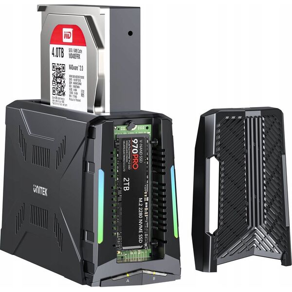 Stacja dokująca Unitek Unitek Stacja dokująca, 1x dysk M.2 NVMe, 1x dysk SATA, USB-C 10 Gbps