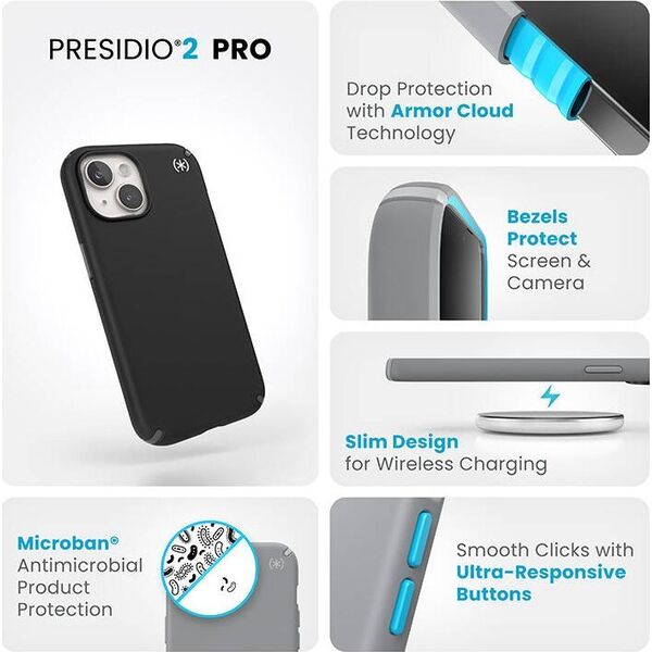 Speck Speck Presidio2 Pro - Etui iPhone 15 / iPhone 14 / iPhone 13 (Black / Slate Grey / White)