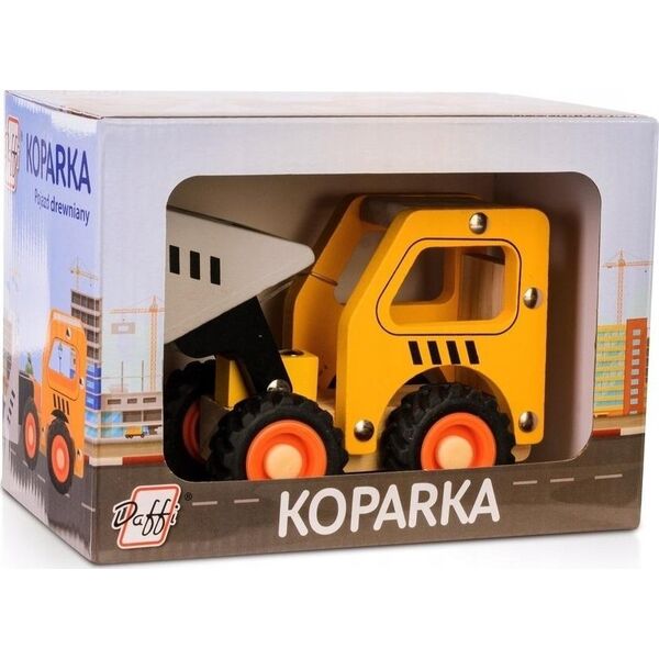 Daffi Drewniane auto z oponami Koparka D-137 41370