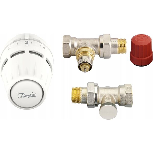 Danfoss Zestaw 3-elementowy Regus RA nakrętka +RA-N+RLV-S 15 prosty