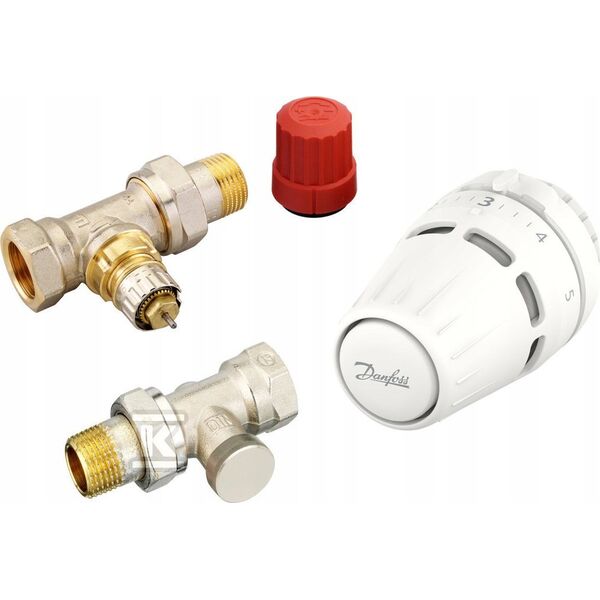 Danfoss Zestaw 3-elementowy Regus RA nakrętka +RA-N+RLV-S 15 prosty