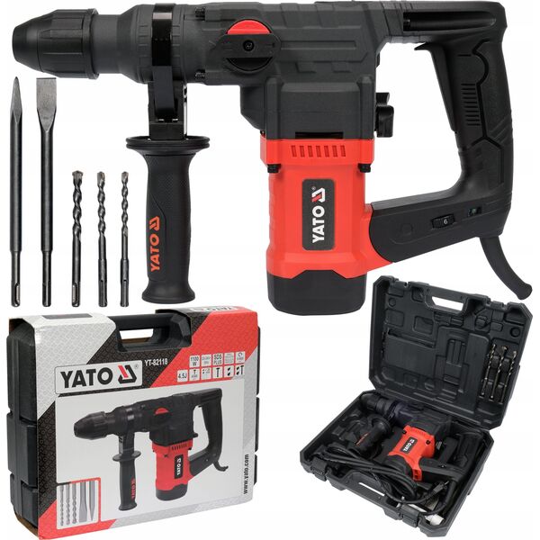 Młotowiertarka Yato MÅOT SDS+ 1100W, 3 FUNKCJE + WIERTÅA I DÅUTA