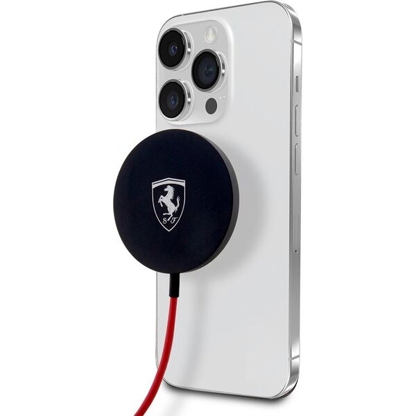 Ładowarka Ferrari Ferrari MagSafe Shield Logo - Ładowarka indukcyjna MagSafe 15W (czarny)