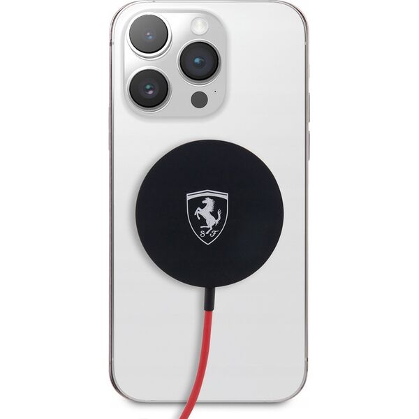Ładowarka Ferrari Ferrari MagSafe Shield Logo - Ładowarka indukcyjna MagSafe 15W (czarny)