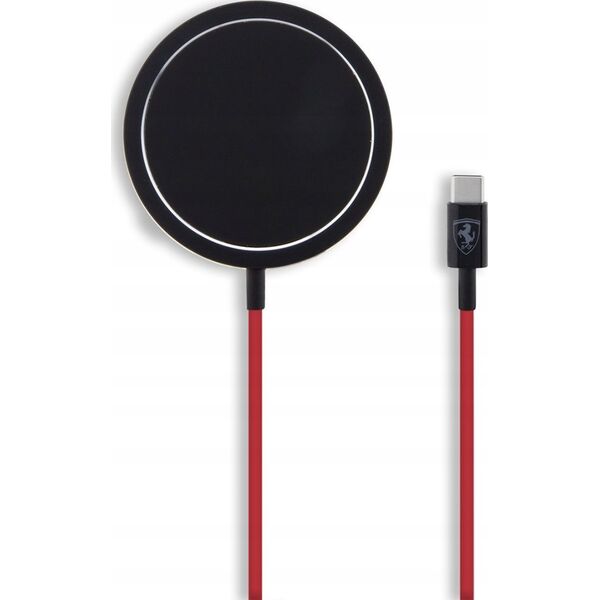 Ładowarka Ferrari Ferrari MagSafe Shield Logo - Ładowarka indukcyjna MagSafe 15W (czarny)
