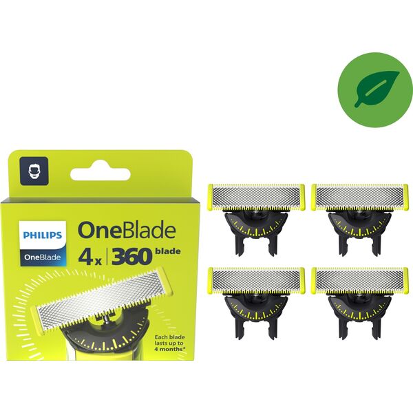 Philips Philips | Replaceable Blade (4 pcs) | OneBlade QP440/50 | Black/Green