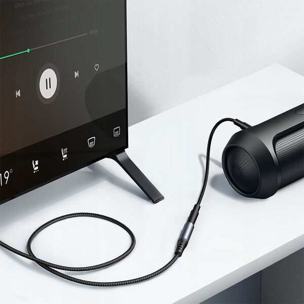 Kabel Joyroom Kabel audio Joyroom SY-A09 mini jack 3.5mm żeński / AUX mini jack 3.5mm męski 1.2 m czarny