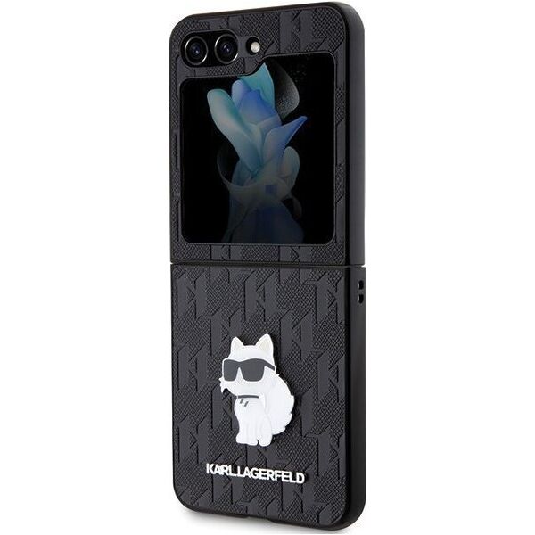 Karl Lagerfeld Karl Lagerfeld KLHCZF5SAPCHNPK Z Flip5 F731 hardcase czarny/black Saffiano Monogram Choupette Pin