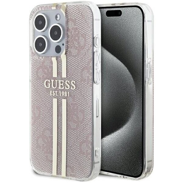 Guess Guess GUHCP15LH4PSEGP iPhone 15 Pro 6.1" różowy/pink hardcase IML 4G Gold Stripe