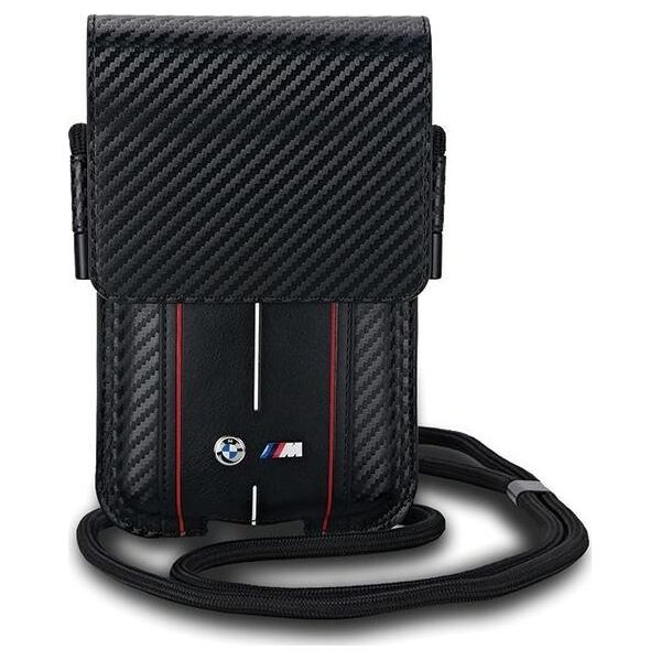 BMW Torebka BMW BMPSP15XMSCAKR Wallet Bag Carbon Red Stripes czarny/black