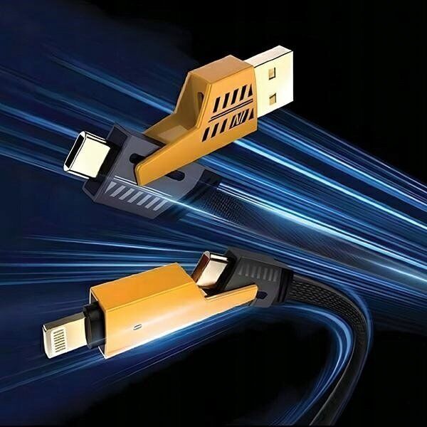 Kabel USB Awei USB-A + USB-C - USB-C + Lightning 1.2 m Czarny (AWEI192)