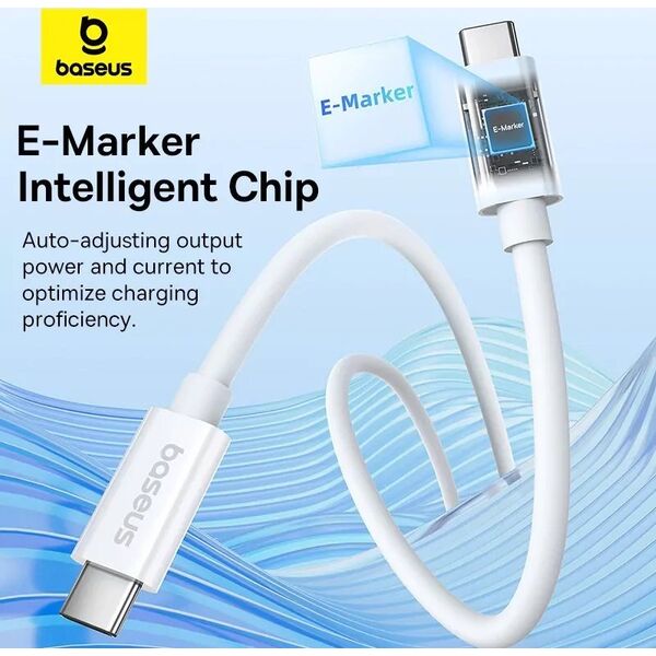 Kabel USB Baseus USB-C - USB-C 1 m Biały (1024213)