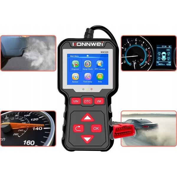 Konnwei Miernik diagnostyczny, skaner OBD2 Konnwei KW320