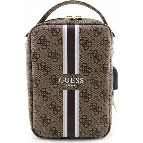 Guess Guess 4G Printed Stripes Travel Universal Bag - Organizer na akcesoria (Brązowy)