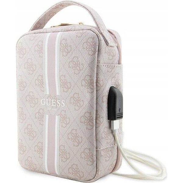 Guess Guess 4G Printed Stripes Travel Universal Bag - Organizer na akcesoria (Różowy)